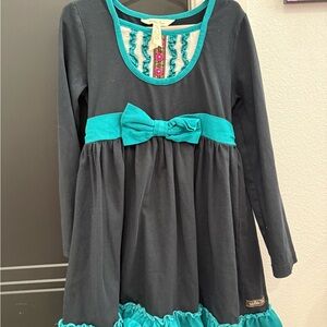 Matilda Jane Black Dress with Teal Accents